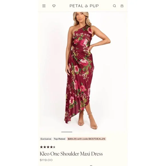 kleo floral print asymmetric cocktail dress Royal Blue Satin V-neck Strapless High Slit Formal Dresses, CP1054 – clover  sew main image 0